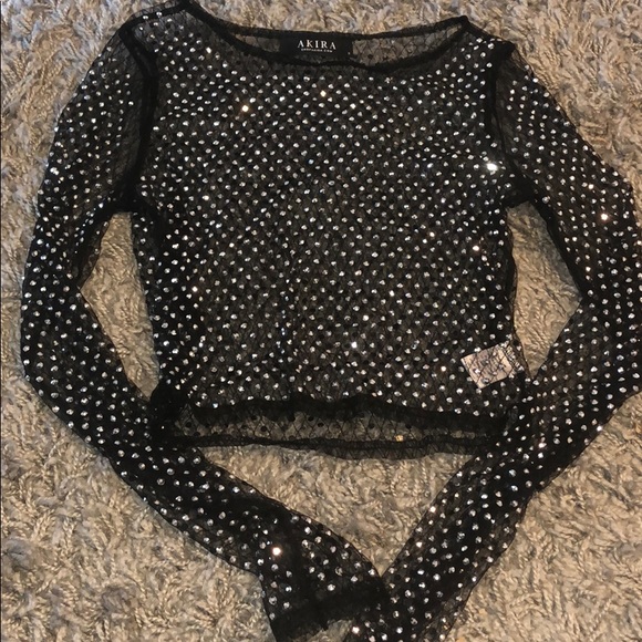 AKIRA Tops - Rhinestone Akira crop top